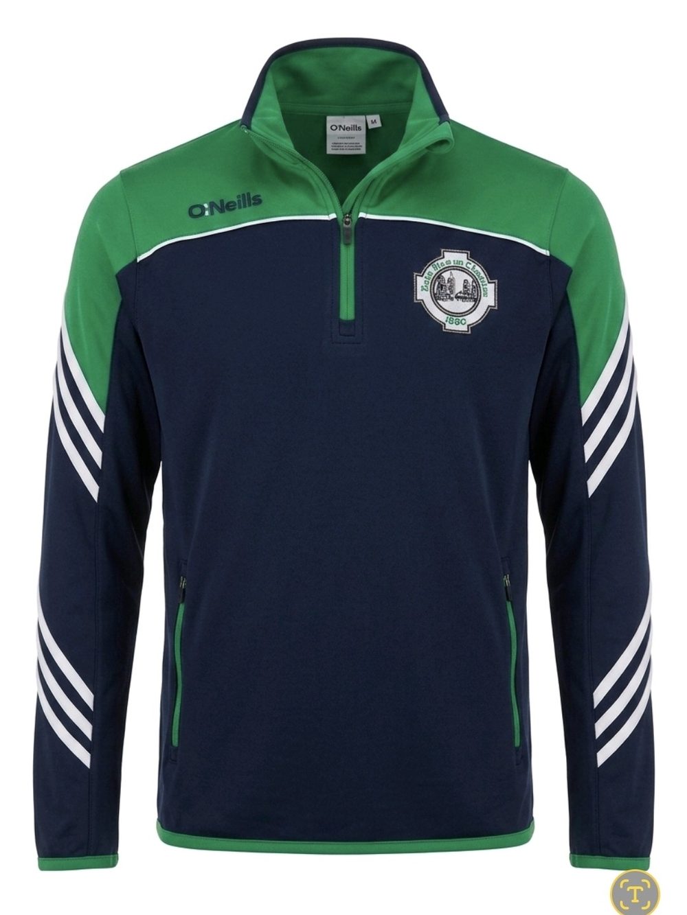 O'Neill Men's Navy and Green Lightweight Half-Zip Jacket